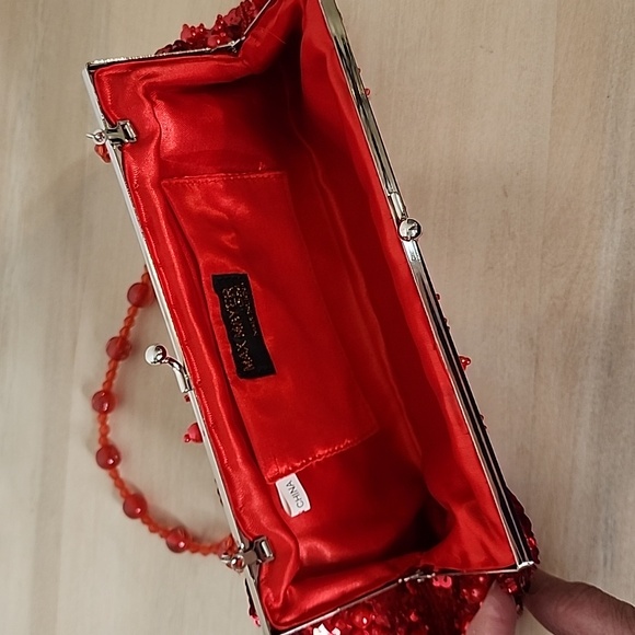 Max Mayer Red Sequined & Beaded Purse - Picture 4 of 6